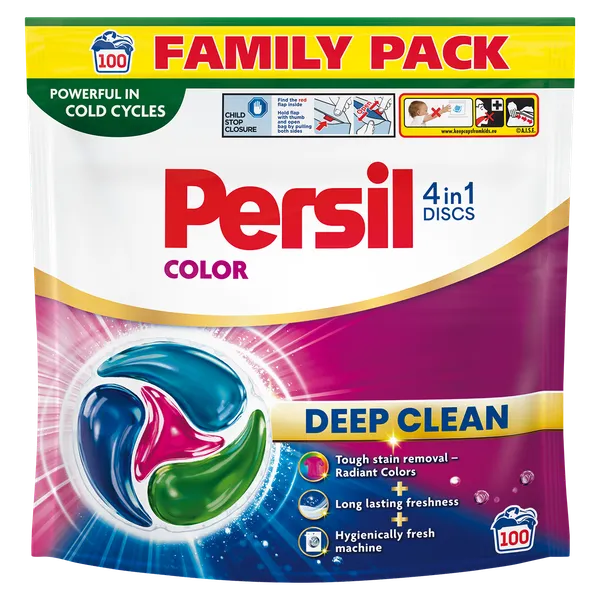 Veļas mazgāšanas kapsulas PERSIL Discs Color, 100gab