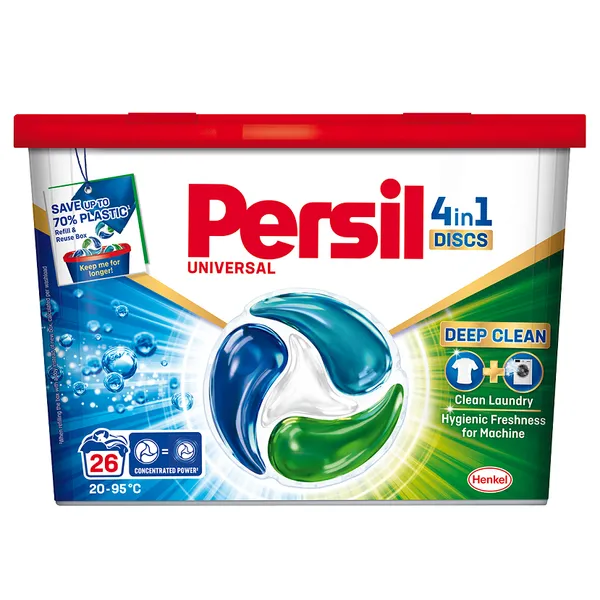 Veļas mazgāšanas kapsulas PERSIL Discs Regular, 26gab