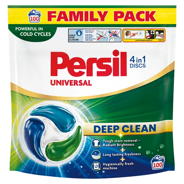 Veļas mazgāšanas kapsulas Persil Discs Universal 100gab.