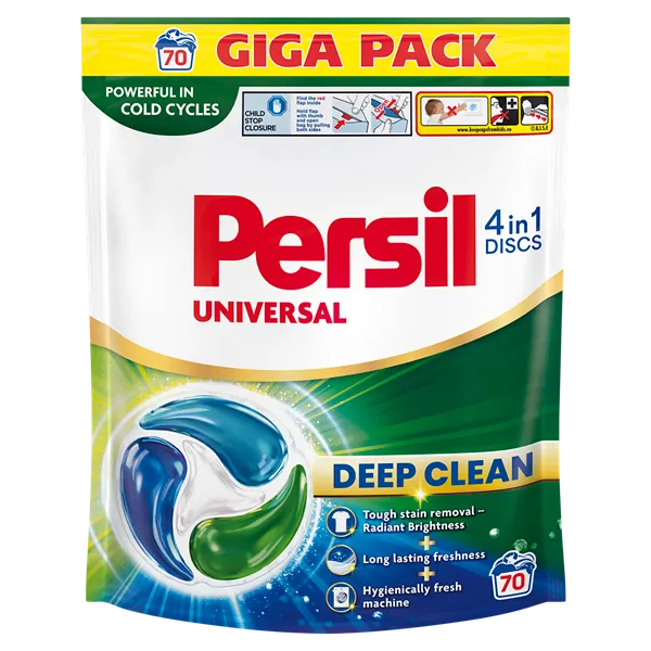 Veļas mazgāšanas kapsulas PERSIL Discs Universal, 70 gab