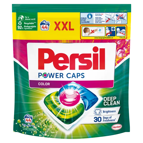 Veļas mazgāšanas kapsulas PERSIL Power Caps Color, 44gab