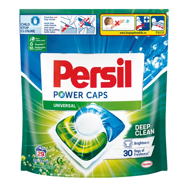 Veļas mazgāšanas kapsulas PERSIL Power Caps Universal, 29gab