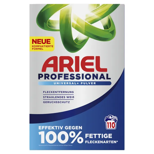 Veļas mazgāšanas pulveris ARIEL Professional, Universal+, 110 m.r., 6,05 kg.