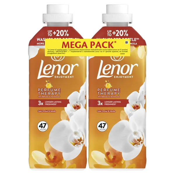 Veļas mīkstinātājs LENOR Gold Orchid&Vanilla 2X47 mazgāšanas reizēm, 2X987ml