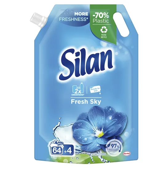Veļas mīkstinātājs SILAN Fresh Sky, 68 mazg. reiz., 748ml