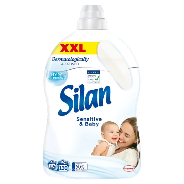 Veļas mīkstinātājs SILAN Sensitive, 130 mazg. reiz., 2.86l