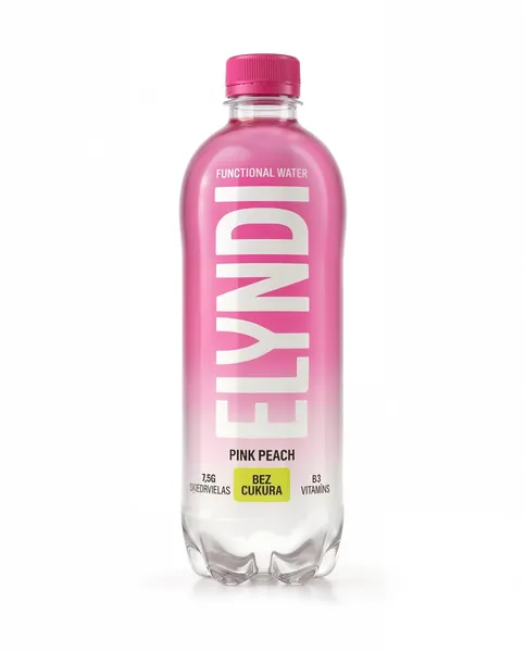 Viegli gāzēts dzēriens ELYNDI, Persiku, ar vitamīniem, PET, 0.5l (DEP)
