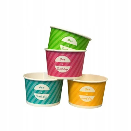 Vienreizlietojamais trauks saldējuma MIX, papīrs, 160 ml, D 9,2 cm, A 5 cm, 50 gab. 0.263kg