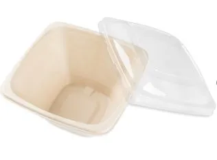 Vienreizlietojamie konteineri, 1240 ml, cukurniedru, kvadrātveida, krēmkrāsa, 1.65kg, 50gab
