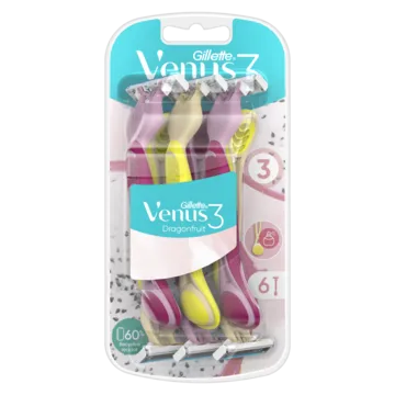 Vienreizlietojamie skuvekļi VENUS 3 Dragonfruit, 6gab.