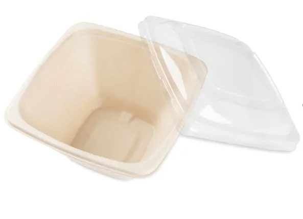 Vienreizlietojamie vāki, kvadrātveida konteineram, RPET, caurspīdīgi, 18 cm x 18 cm, 0.66kg, 50gab