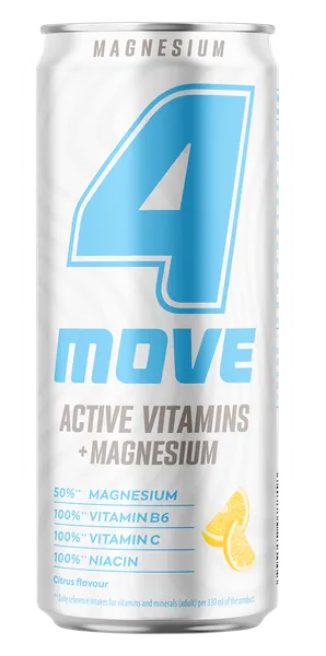 Vitamīnu ūdens 4 MOVE Active, ar magniju, bundžā, 0.33l (DEP)
