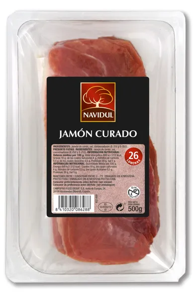 Vītināts šķiņķis NAVIDUL Jamón Curado, šķēlēs, 500g