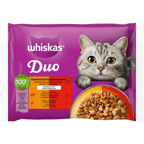 Whiskas Pouch Tasty Duo Classic 4x85g