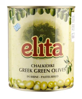 Zaļās olīvas bez kauliņiem ELITA, 425g/200g