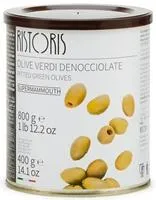 Zaļās olīvas bez kauliņiem RISTORIS Supermammouth, 800g/400g