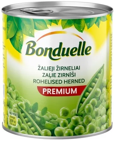 Konservēti zaļie zirnīši BONDUELLE 800g