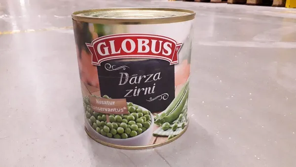 Zaļie zirnīši GLOBUS, 2.495kg/1.655kg