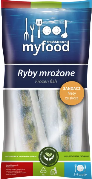 Zandarta fileja MY FOOD, saldēta, 120-170g, ar ādu, 10% glazūra, 450g/500g