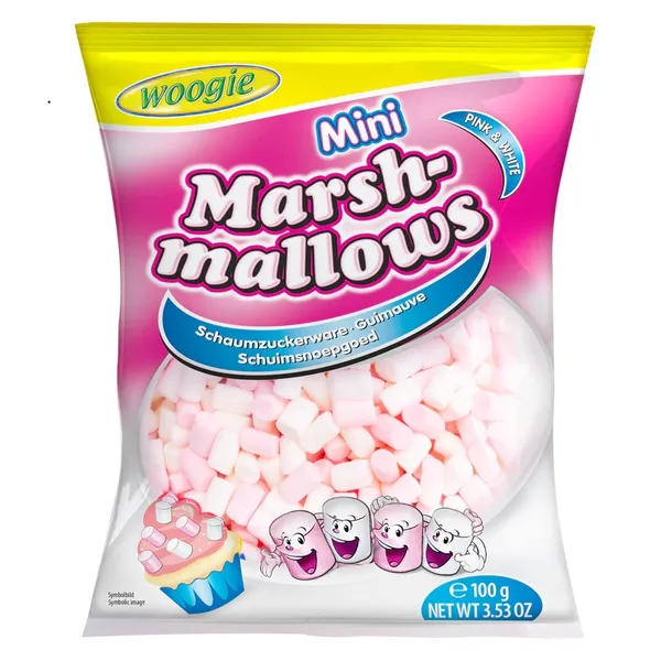 Zefīrs WOOGIE Marshmallows Mini Pink&White, 100g