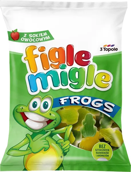 Želejkonfektes FIGLE MIGLE Frogs, 80g