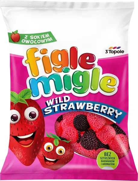 Želejkonfektes FIGLE MIGLE Wild Strawberries, 80g