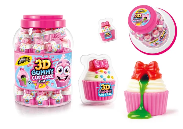 Želejkonfektes JOHNY BEE 3D Cup Cake, 60gabx18g, 1.08kg