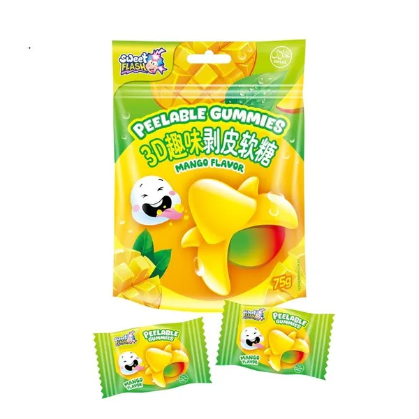 Želejkonfektes SWEET FLASH Peelable Gummies Mango, 75g