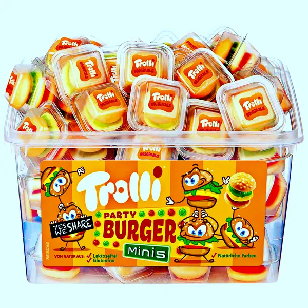 Želejkonfektes TROLLI Party Burger, 10gx60gab