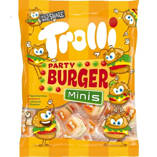 Želejkonfektes TROLLI Party Burger Minis, 170g