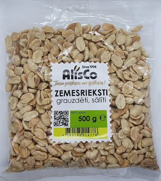 Zemesrieksti grauzdēti, sālīti ALIS CO, 500g