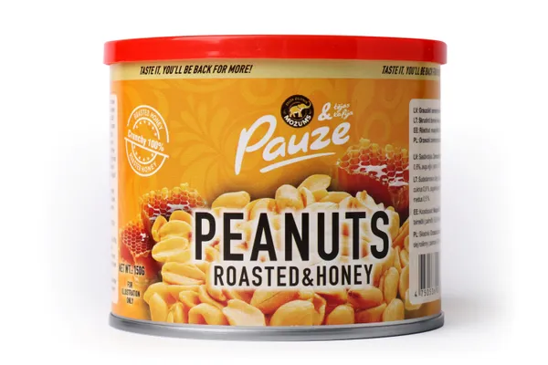 Zemesrieksti PAUZE ar medu, grauzdēti, 150g