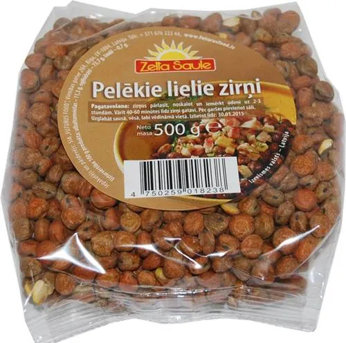 Zirņi lielie pelēkie 500g, Zelta Saule