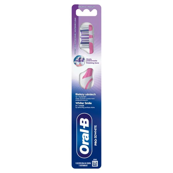 Zobu birste ORAL-B Pro-3DWhite, Whitening Clean, Medium, 1 gb
