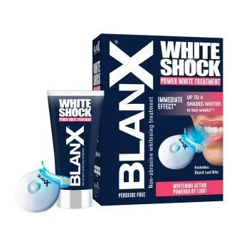 Zobu pasta BLANX White Shock intensīvi baltin. līdz. un LED aktivators Intensive Treatment