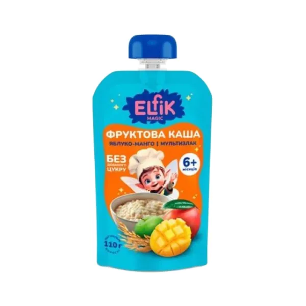 Ābolu biezenis Elfik ar daudzgraudu putru, mango 6mēn. 110g