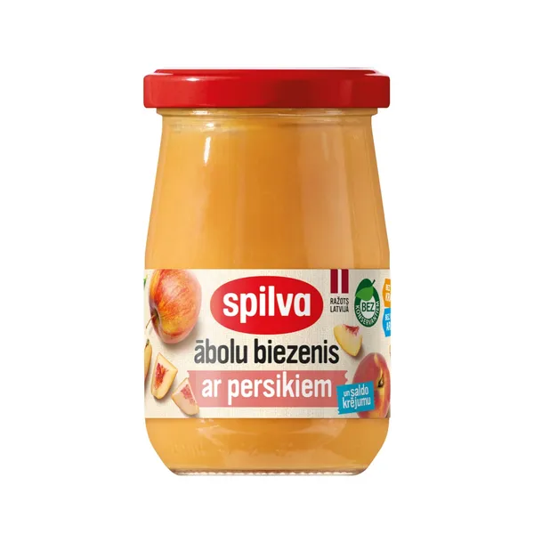 Ābolu biezenis Spilva ar persikiem un saldo krējumu 300g
