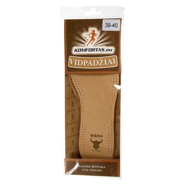 Ādas zoles Komfortas brūnas 39-40 W-01S