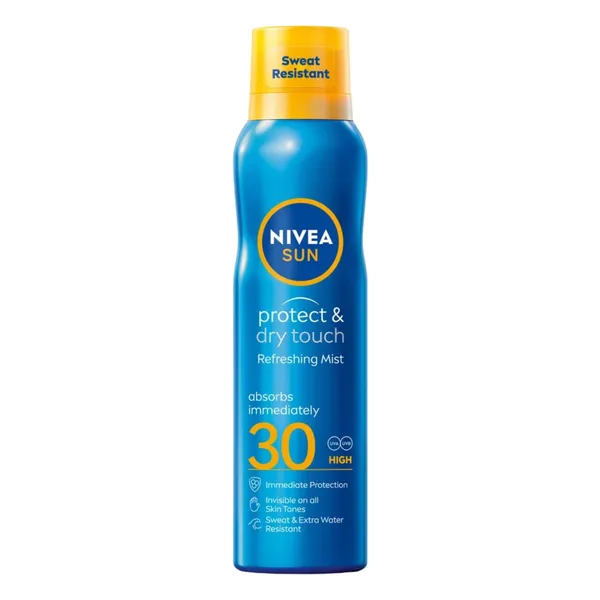 Aerosols Nivea Sun Protect&Dry touch aizsardzībai pret sauli SPF30 200ml