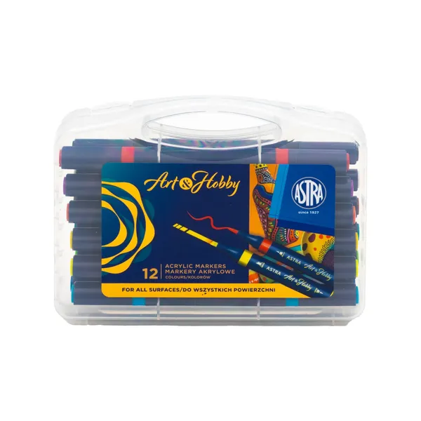 Akrila marķieri Astra Art&Hobby divpusējie 12 gab. BS26