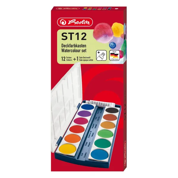 Akvareļkrāsas Herlitz 12krāsas BS26