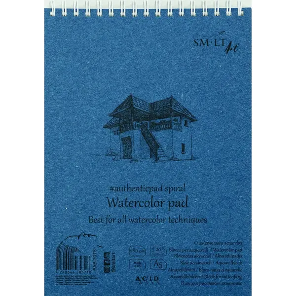 Akvareļu papīra bloks SM LT Art A5 20lp 280gsm BS26
