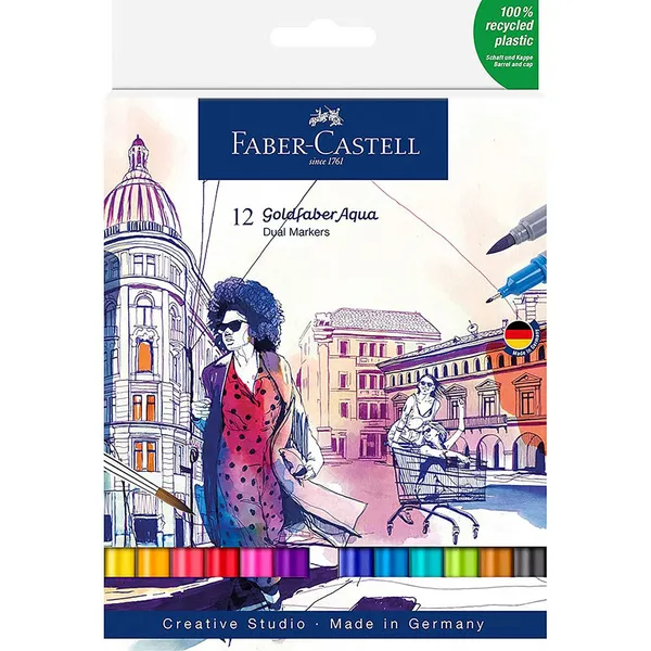 Akvareļu pildspalva FaberCastell 12 kr.