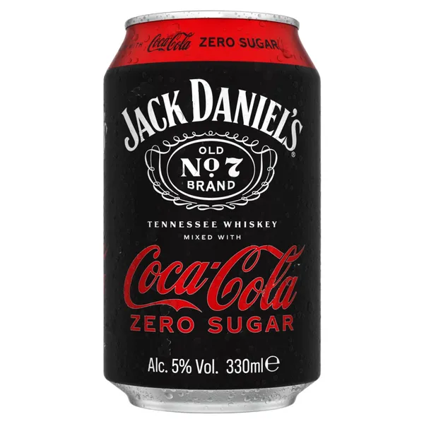 Alkoholiskais kokteilis Jack Daniels & Cola Zero 5% 0,33l