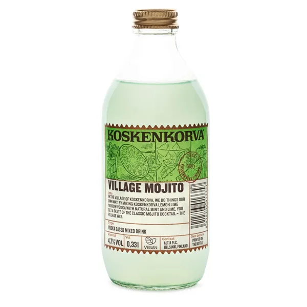 Alkoholisks kokteilis Koskenkorva Village Mojito 4,7% 0,33l