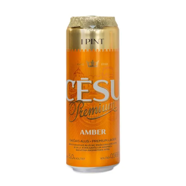 Alus Cēsu Premium Amber, bundžā 5% 0,568l