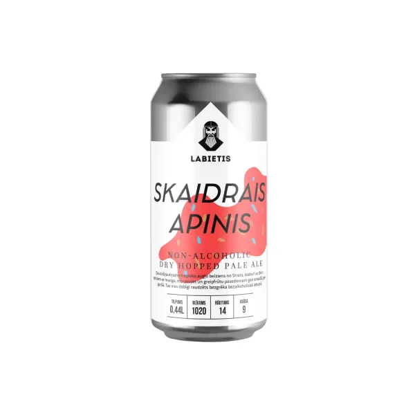 Alus Labietis skaidrais apinis, bezalkoholiskais 0% 0,44l