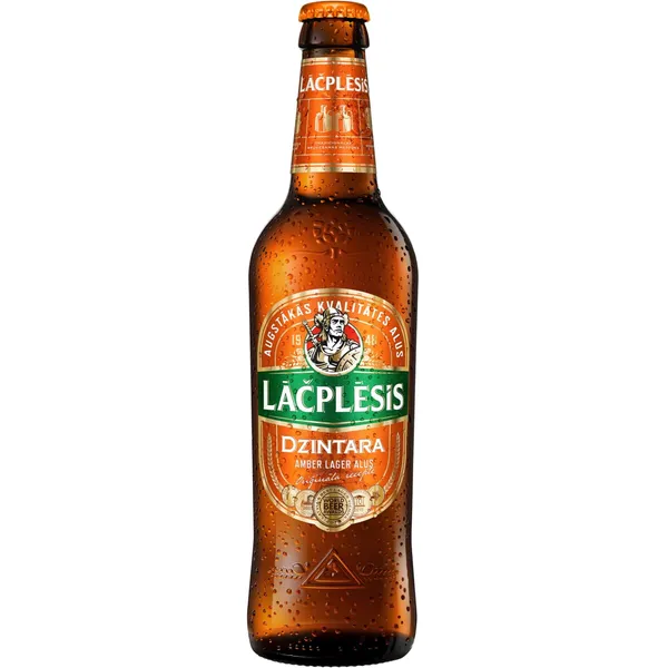 Alus Lāčplēsis Dzintara 4,8% 0,5l pudele