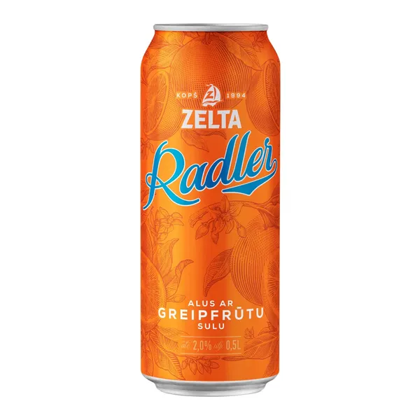 Alus Zelta Radler ar greipfrūtu garšu 2% 0,5l