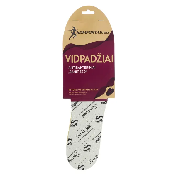 Antibakteriālas apavu zolītes Komfortas Sanitized 1gb